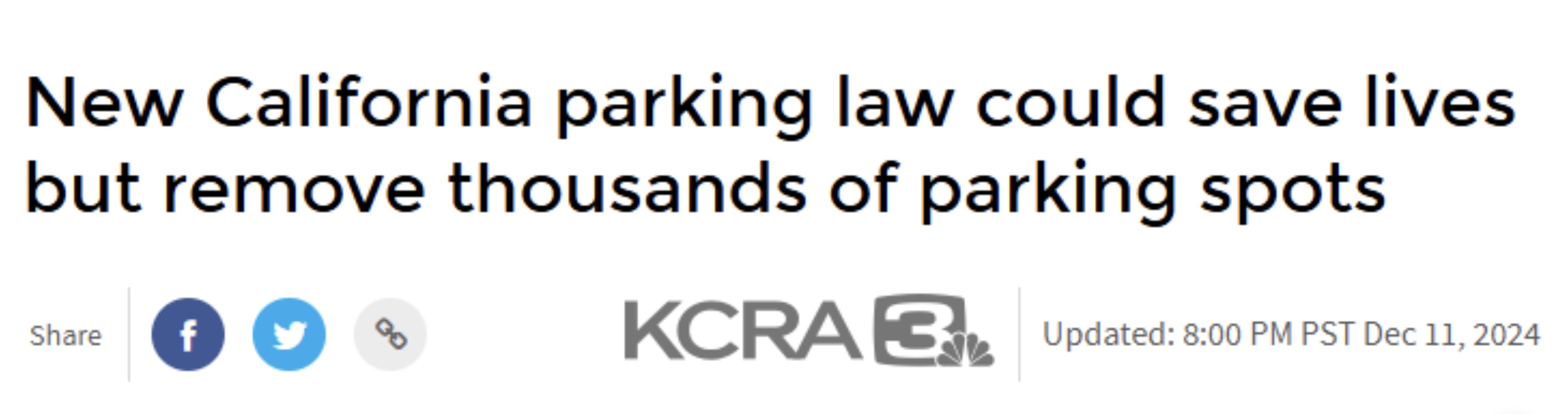 parallel - New California parking law could save lives but remove thousands of parking spots f Go Kcra 3 Updated Pst